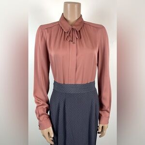 AYR blush silk blouse size medium